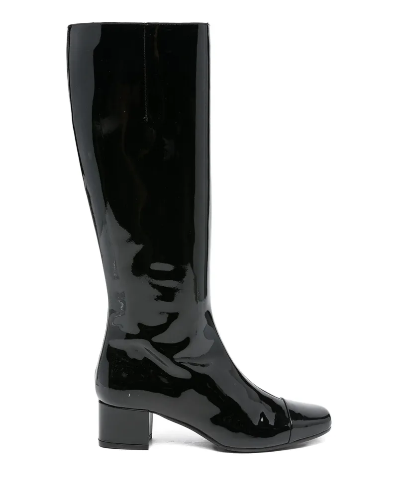 Carel 50mm Leather Square-toe Boots Black