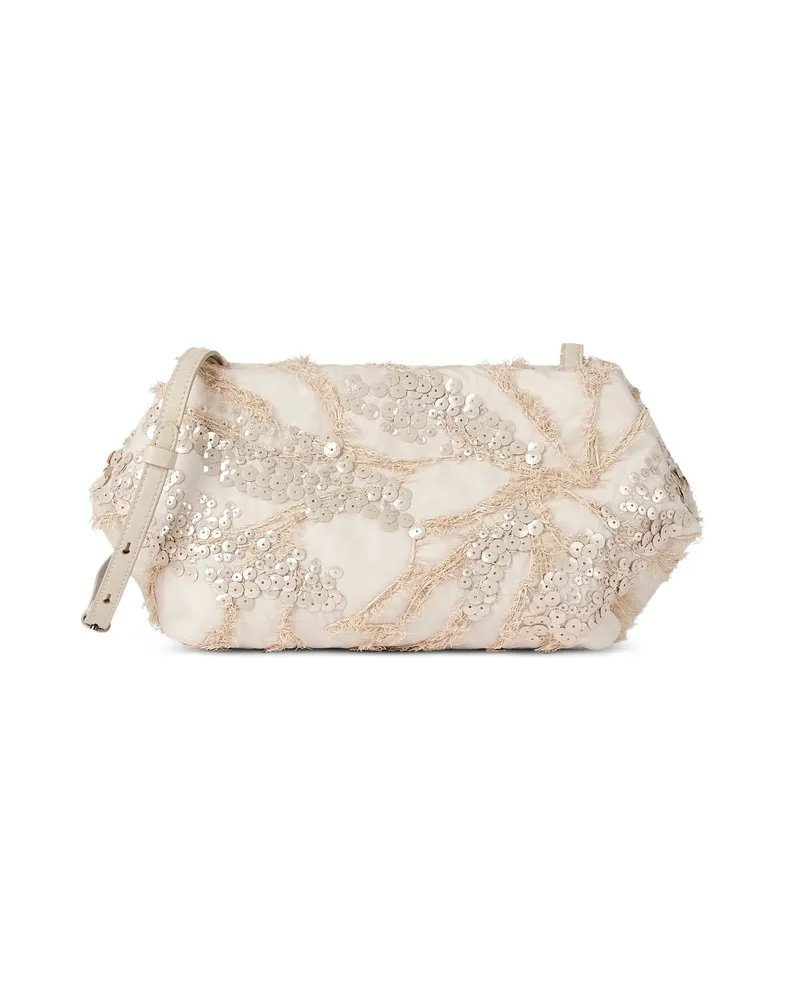 Brunello Cucinelli Silk Organza Clutch Bag Neutrals