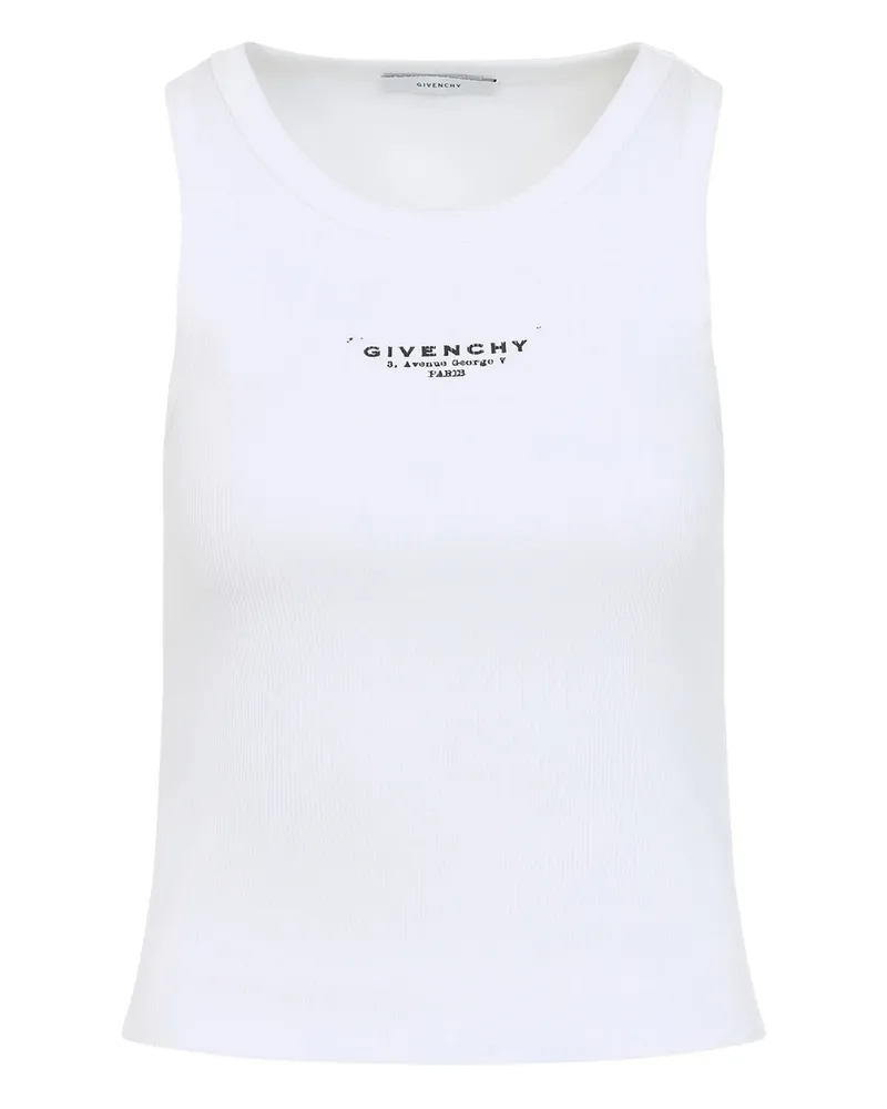 Givenchy Ribbed Logo Top White