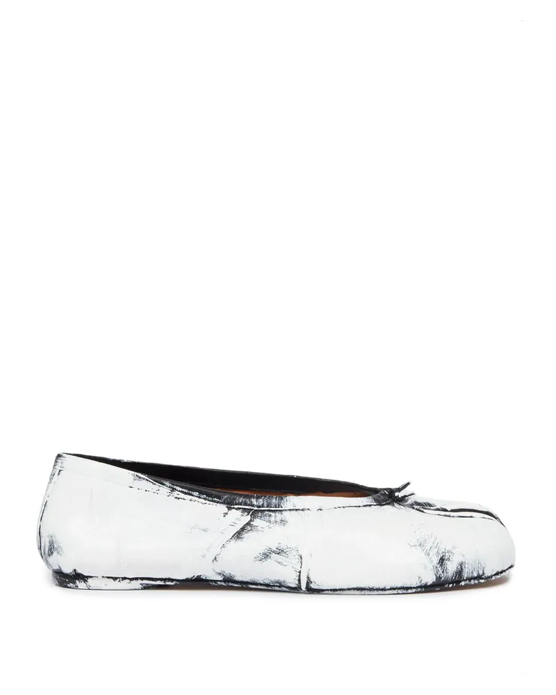 Maison Margiela Tabi New Leather Ballet Flats White
