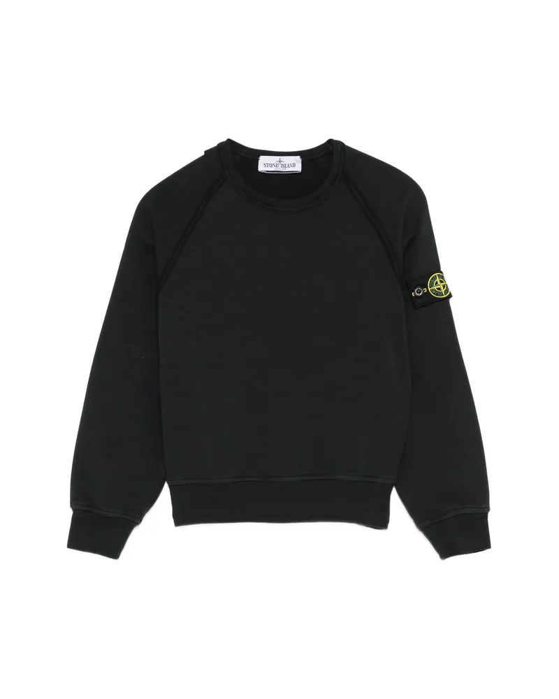 Stone Island Round-neck Logo-patch Sweatshirt Black