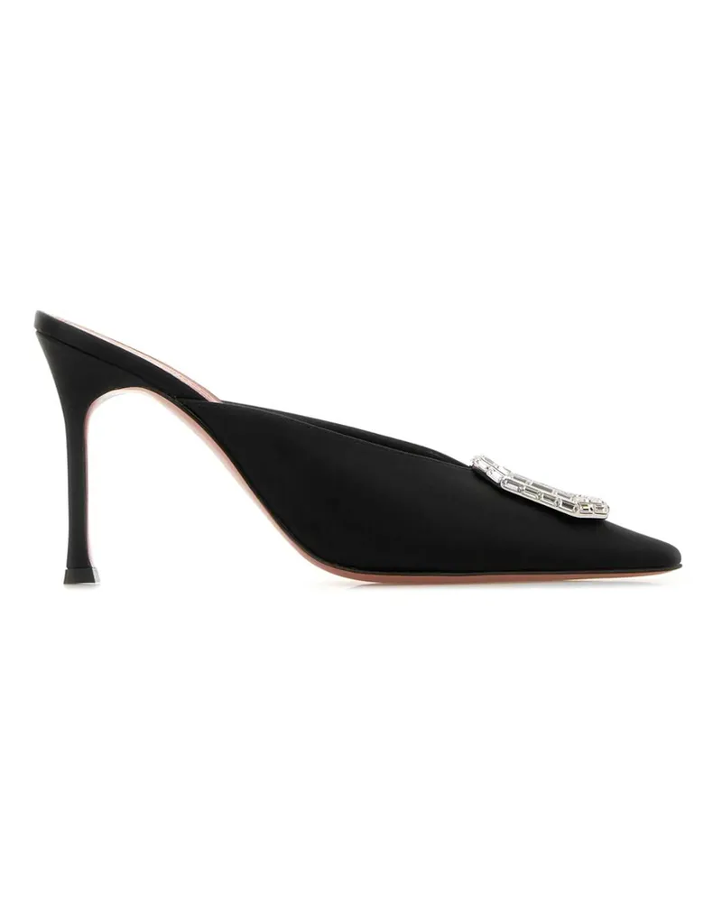 Amina Muaddi 90mm Camelia Mules Black