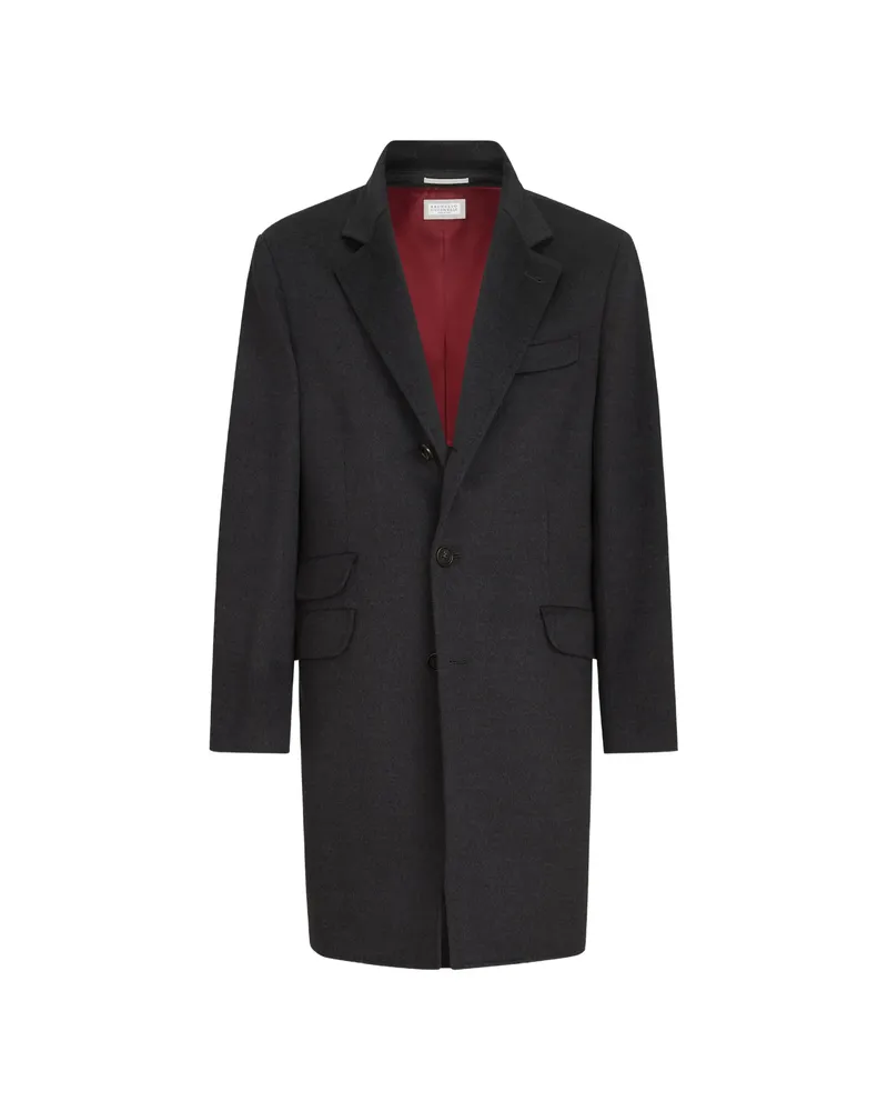 Brunello Cucinelli Lightweight Virgin-wool Cloth Coat Grey