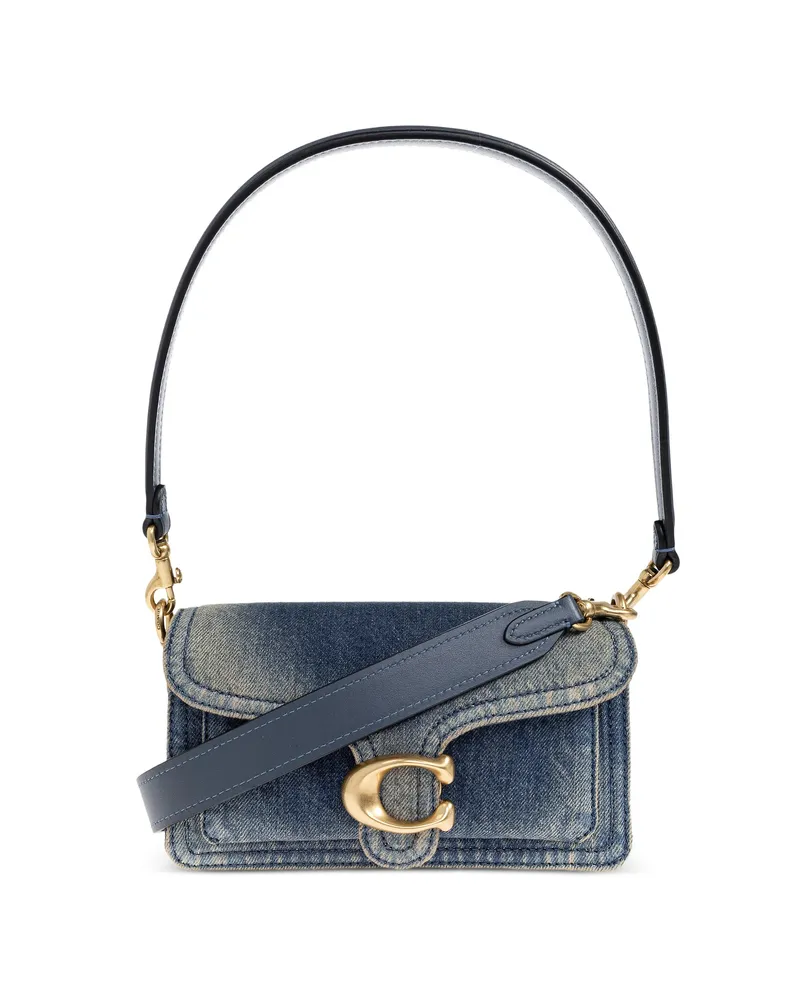 Coach 20 Tabby Denim Applique Tote Bag Blue