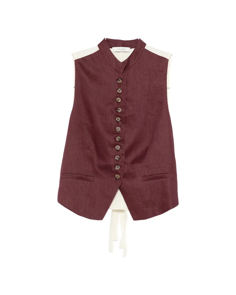 JcSophie Linnea Buttoned Gilet Red