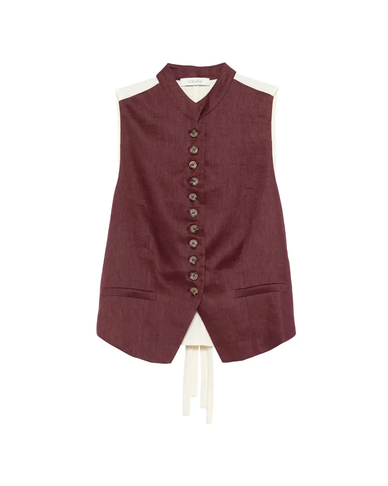 JcSophie Linnea Buttoned Gilet Red