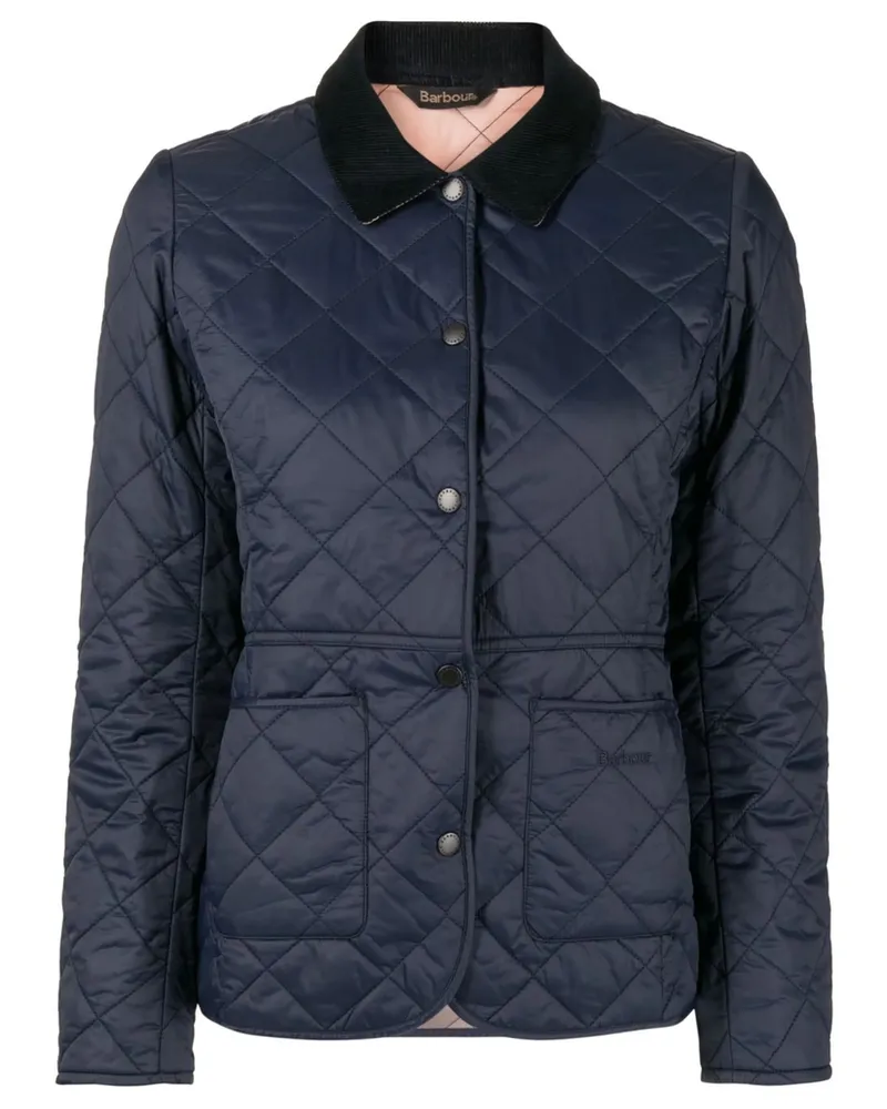 Barbour Quilted Bomber Jacket Blue