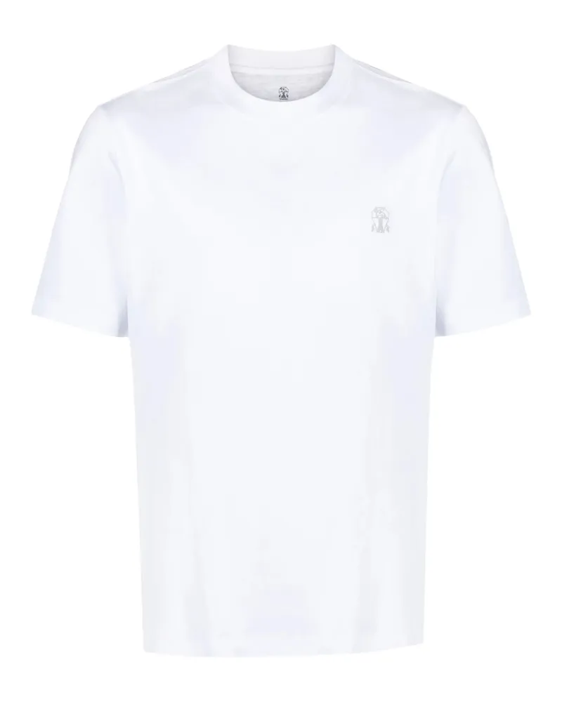 Brunello Cucinelli Logo-print Cotton T-shirt White