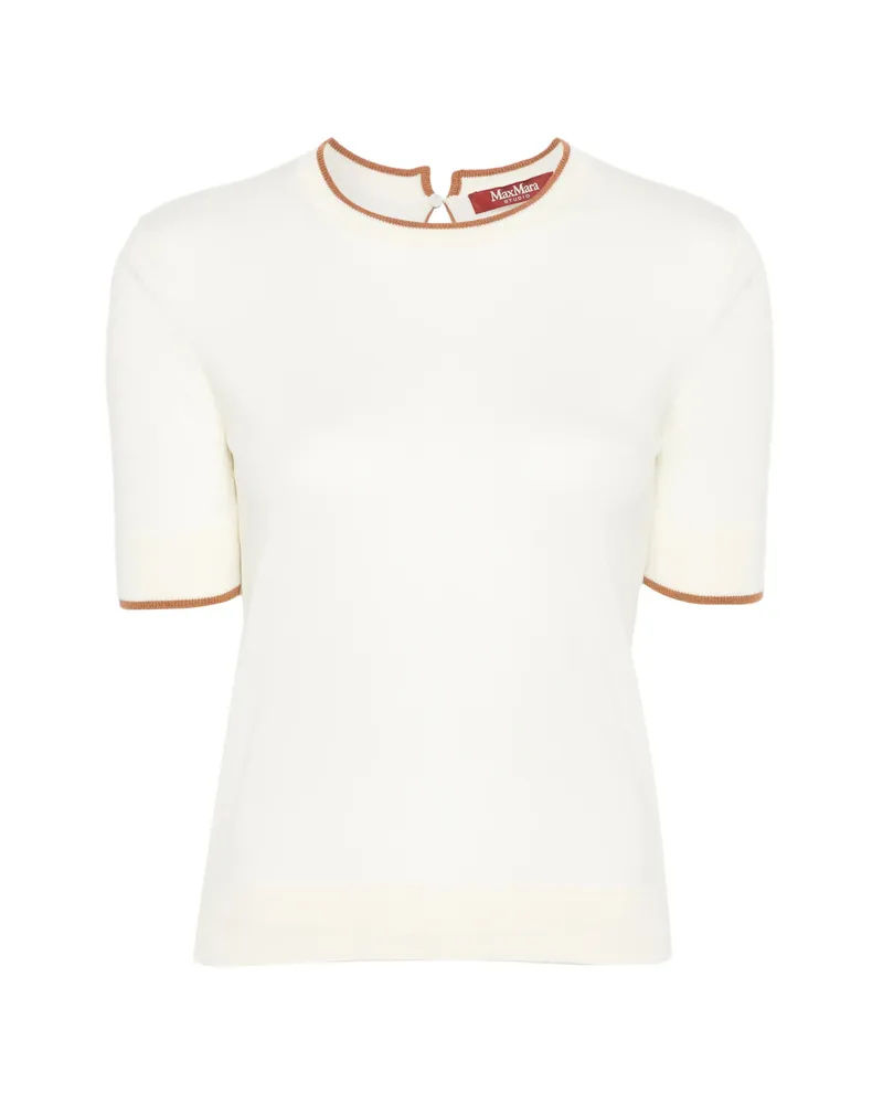 Max Mara Contrast-trim Short-sleeve Top White