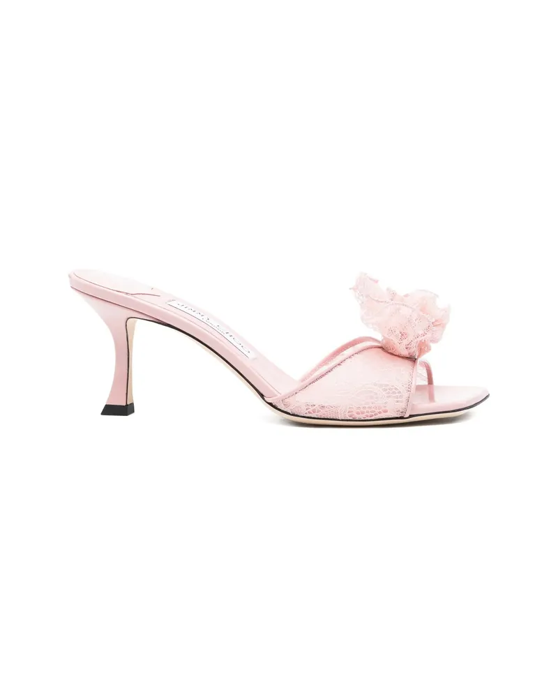 Jimmy Choo Skye Corsage Lace Sandals Pink