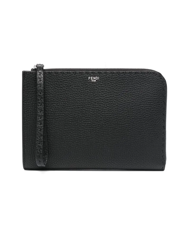 Fendi Small Selleria Clutch Bag Black