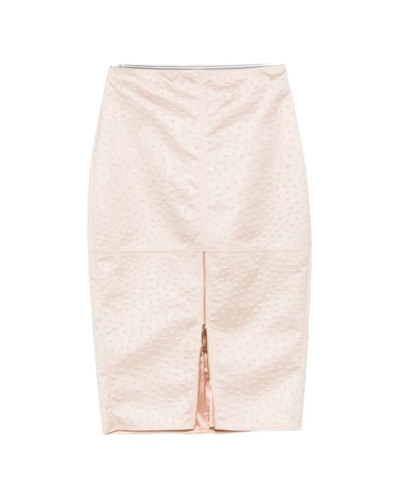 Elisabetta Franchi Embossed Zip Skirt Pink