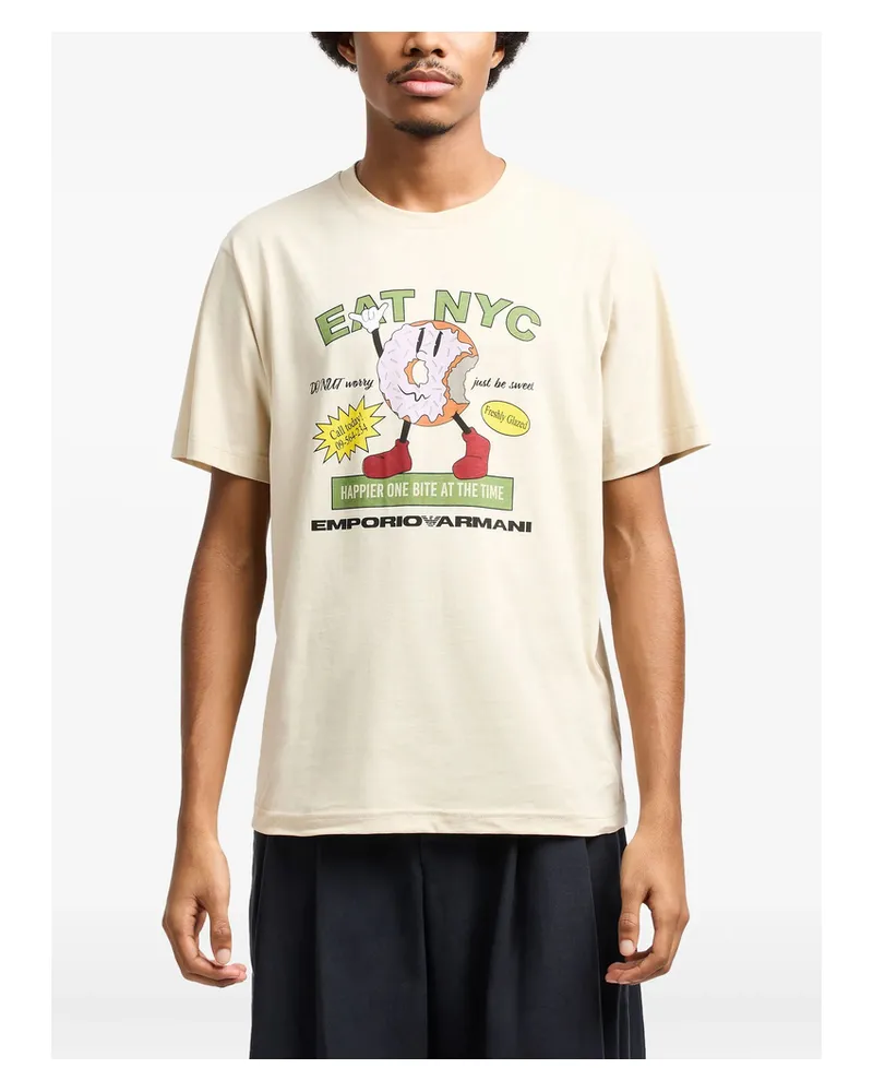 Emporio Armani Donut-print T-shirt Yellow