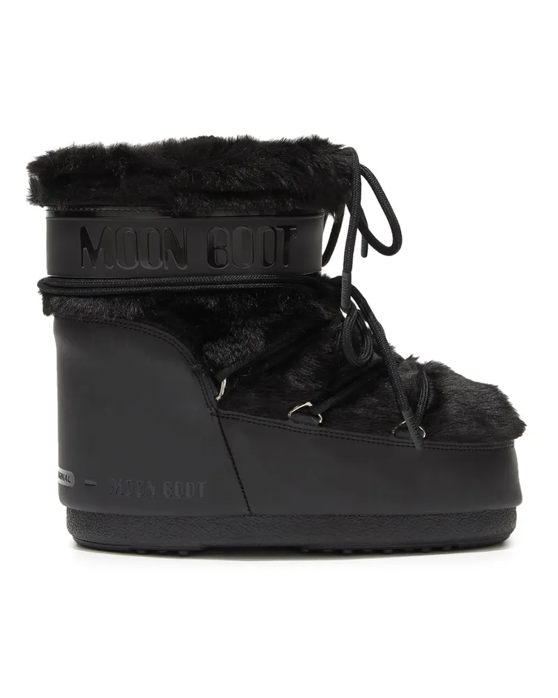 Moon Boot Icon Low Faux-fur Lace-up Boots Black