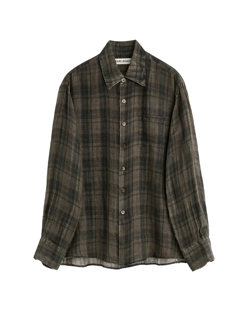 Our Legacy Above Pocket Checked Shirt Brown