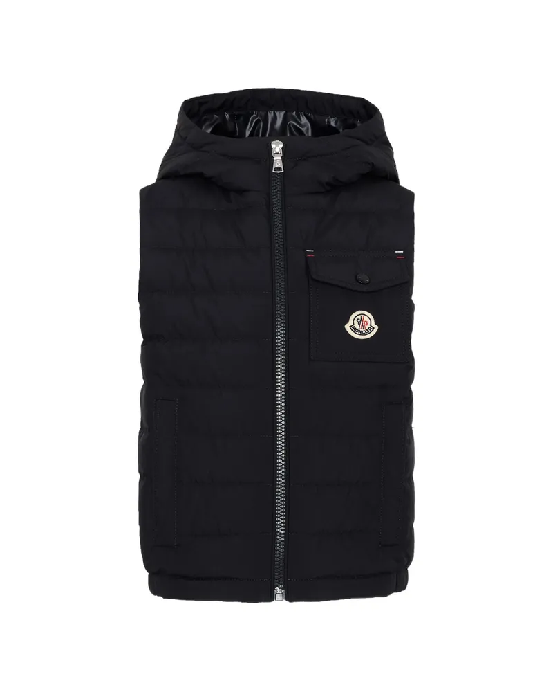 Moncler Quilted Hooded Gilet Blue