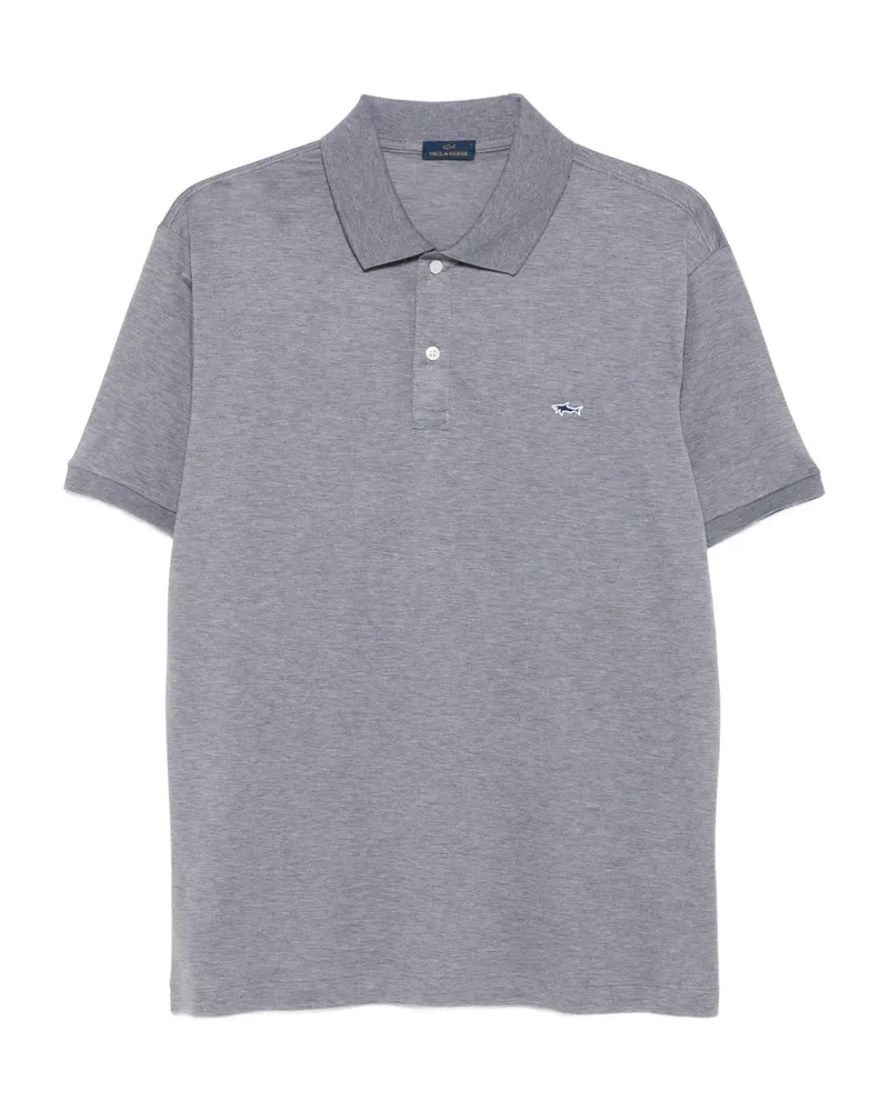 Paul & Shark Logo-embroidered Cotton Polo Shirt Grey