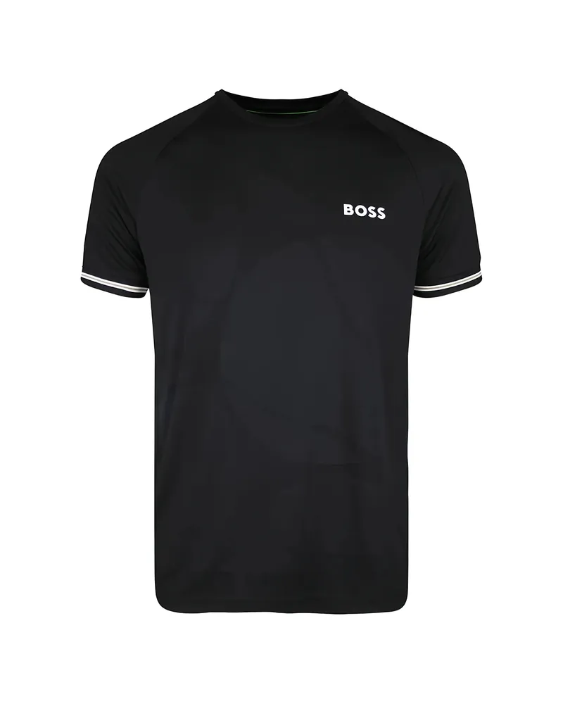 HUGO BOSS Logo-print Raglan-sleeve T-shirt Black