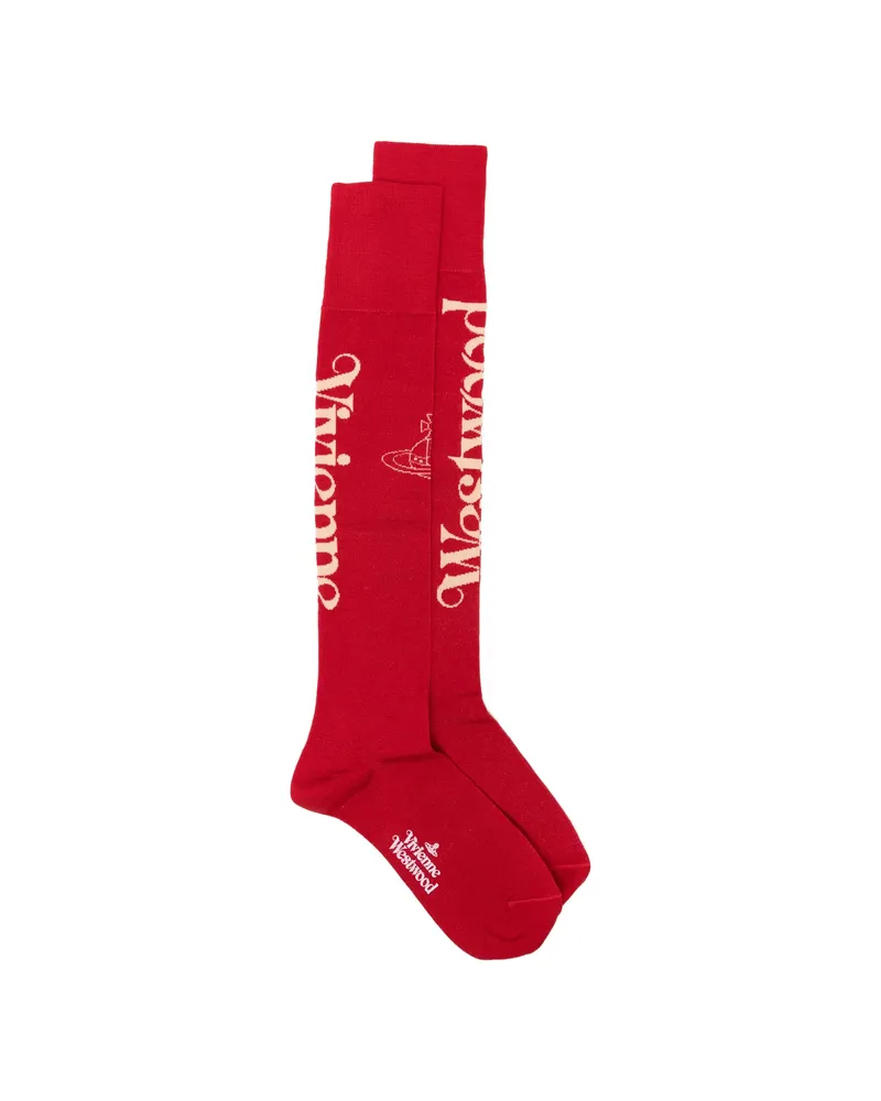 Vivienne Westwood Logo-print Orb-motif Socks Red