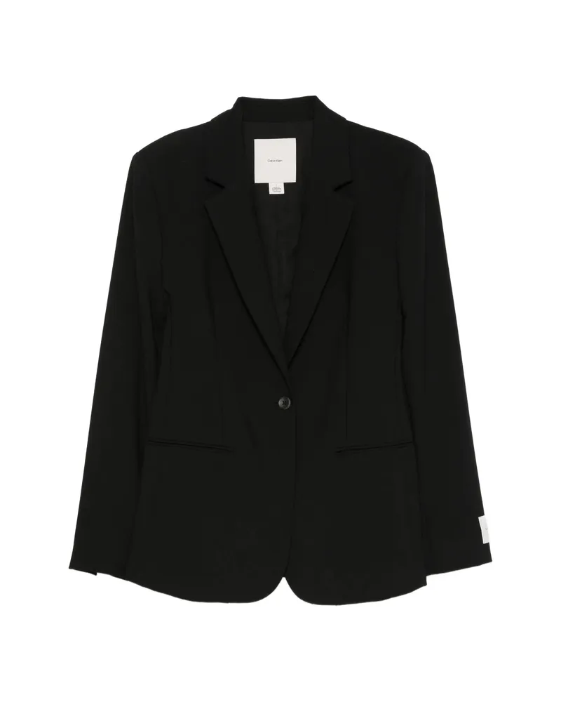 Calvin Klein Single-breasted Logo-patch Jacket Black