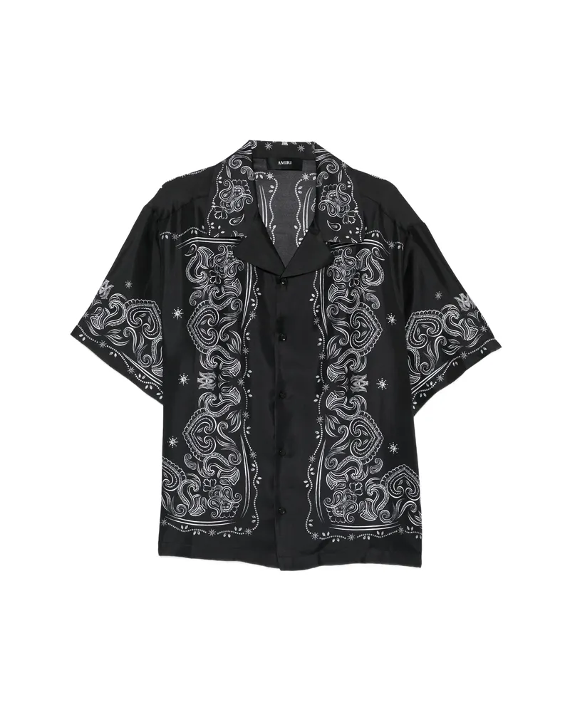 Amiri Bandana-print Short-sleeve Shirt Black