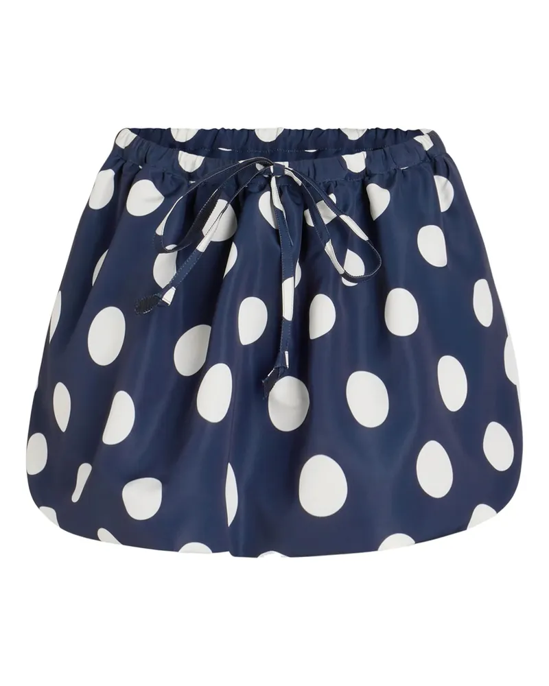Patou Puffy Faille Mini Skirt Blue