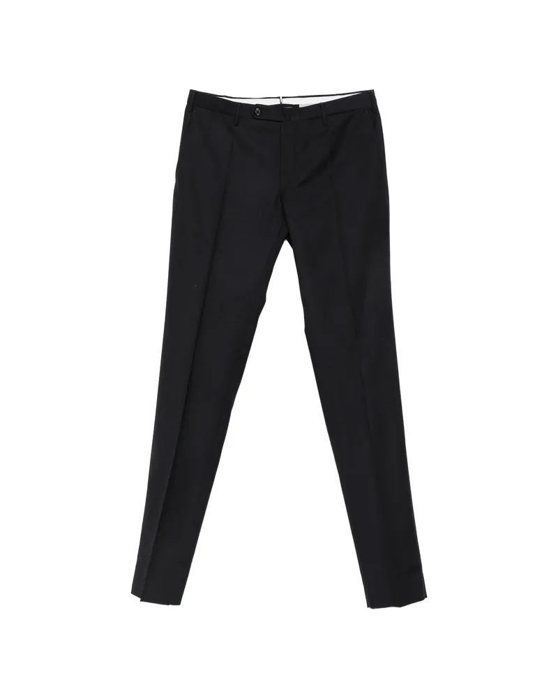 Incotex Flat-front Wool Trousers Blue