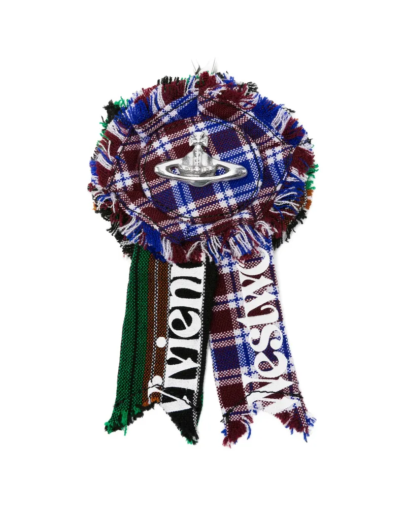 Vivienne Westwood Rosette Orb Tartan Charm Blue