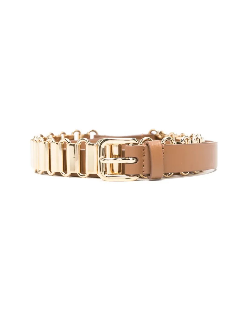Miu Miu Chain-detail Buckle Belt Brown
