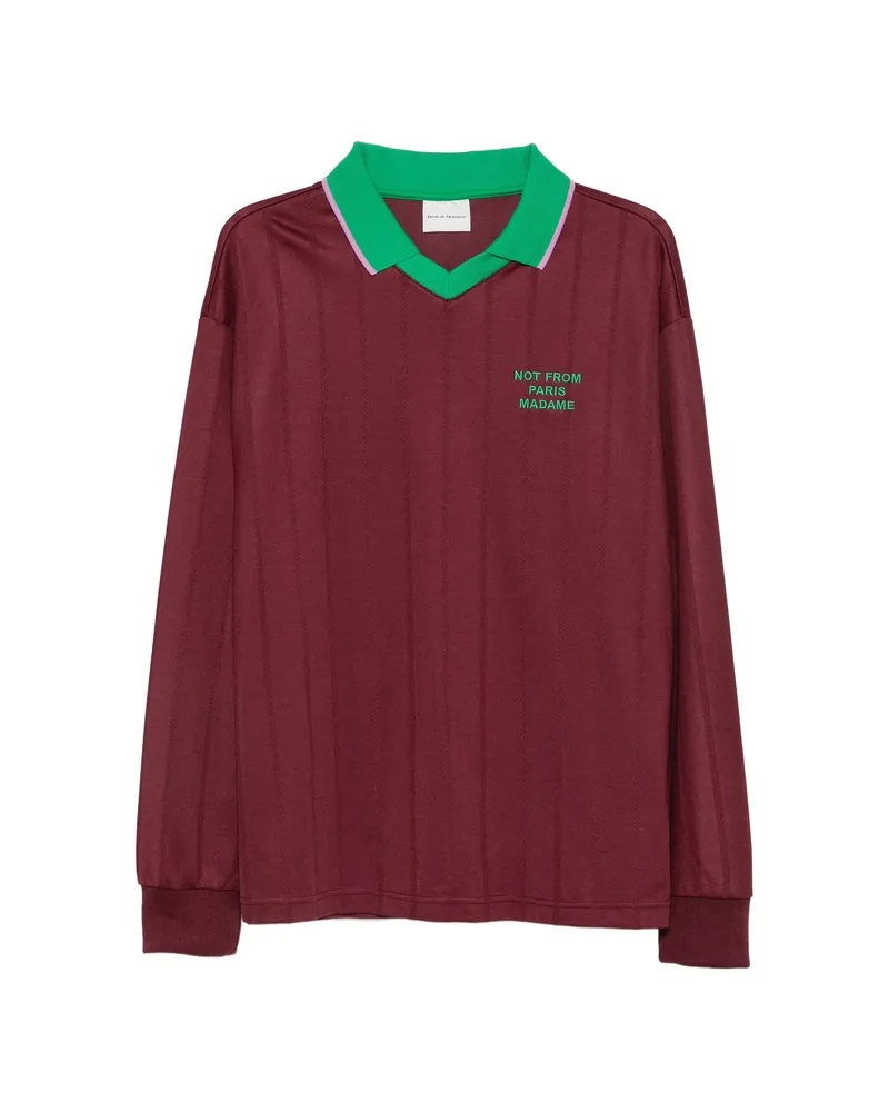 Drôle de Monsieur Slogan Polo Shirt Red