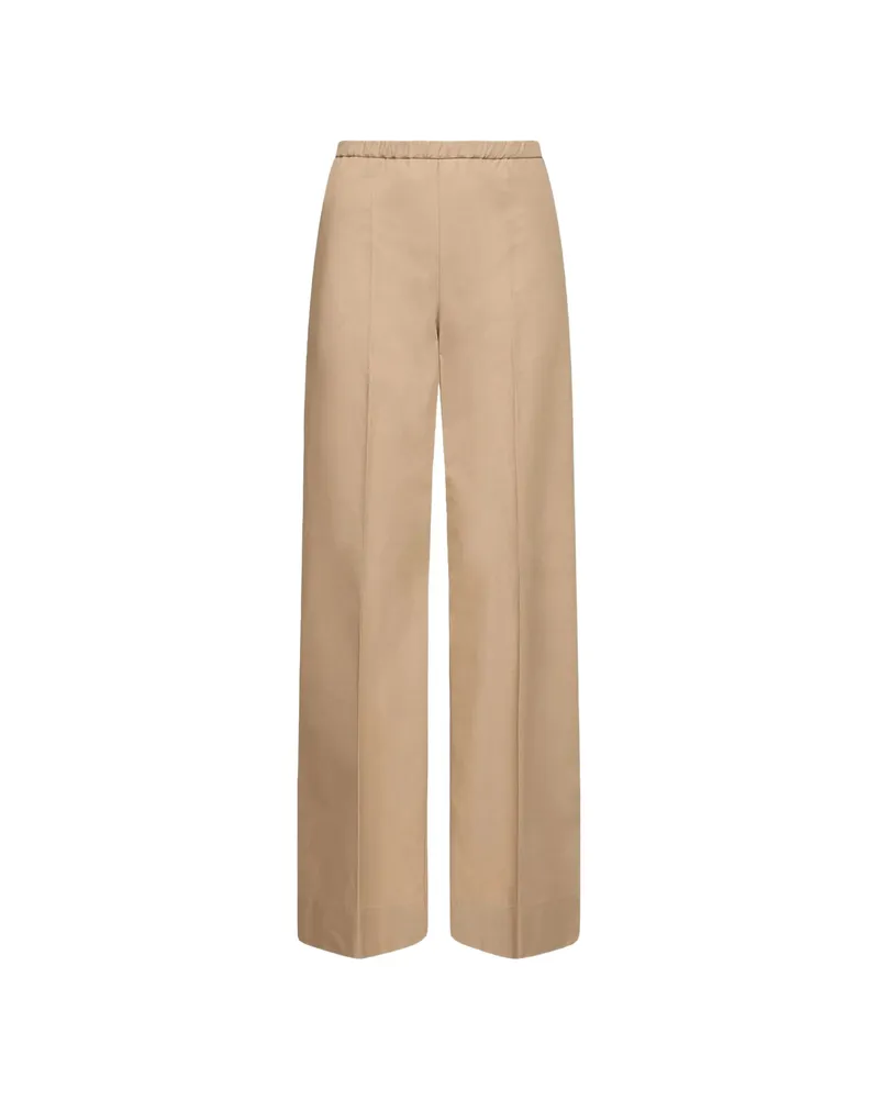 Moncler Cotton Poplin Trousers Neutrals