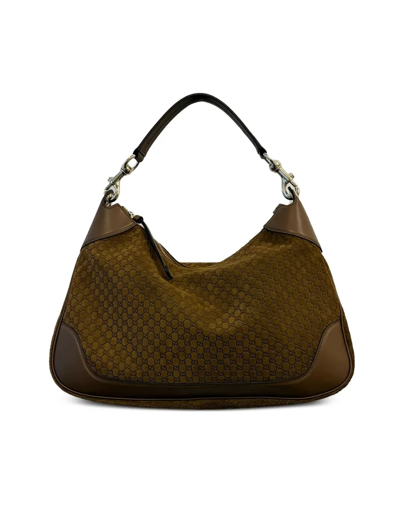 Gucci Medium Gucci B Monogram Shoulder Bag Brown