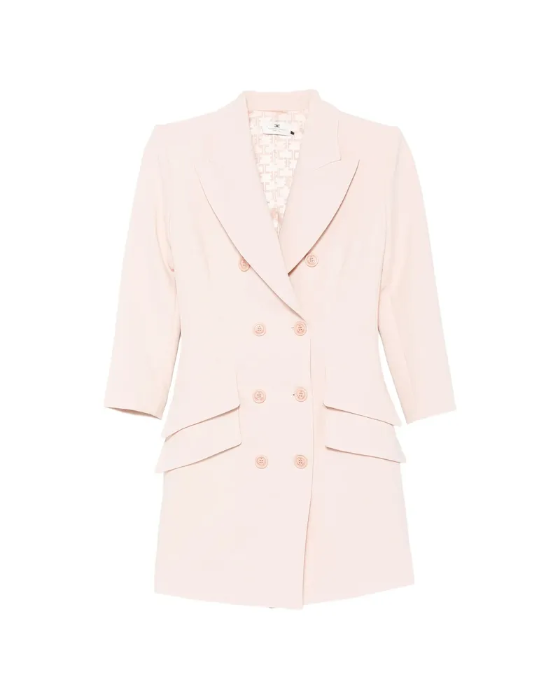 Elisabetta Franchi Double-breasted Peaked-lapel Mini Dress Pink