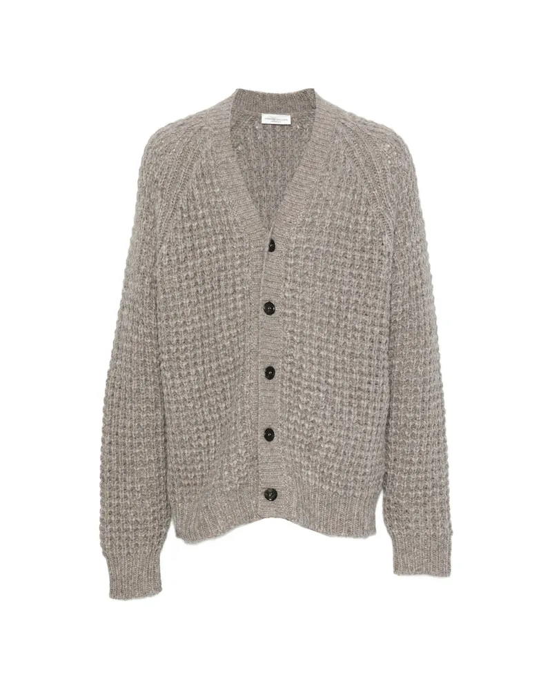 Roberto Collina Waffle-knit V-neck Cardigan Grey