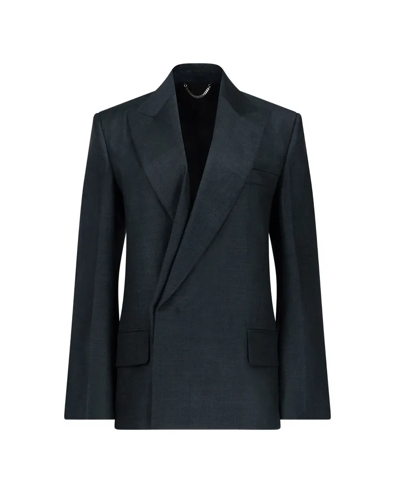 Victoria Beckham Olie Peak-lapel Blazer Green