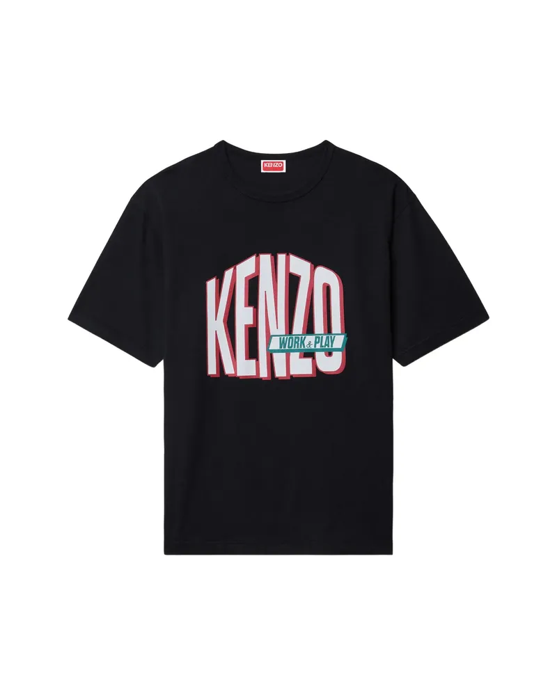 Kenzo Work And Play Cotton T-shirt Black