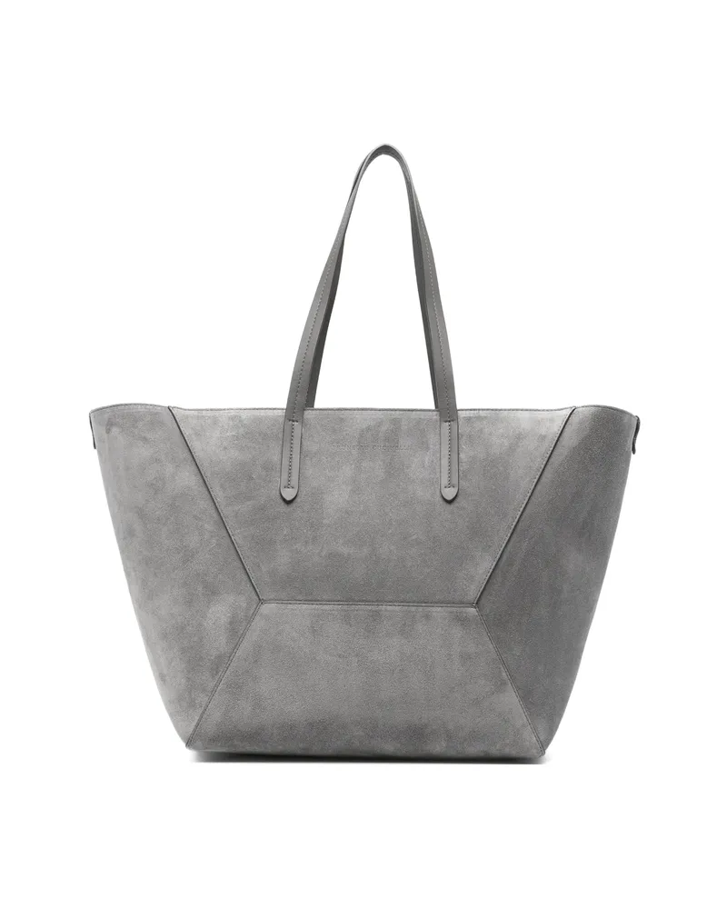 Brunello Cucinelli Panelled Suede Tote Bag Grey