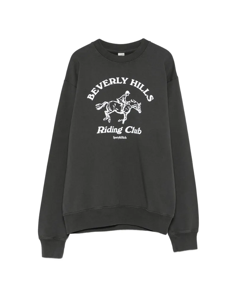 SPORTY & RICH Horse-print Sweatshirt Black