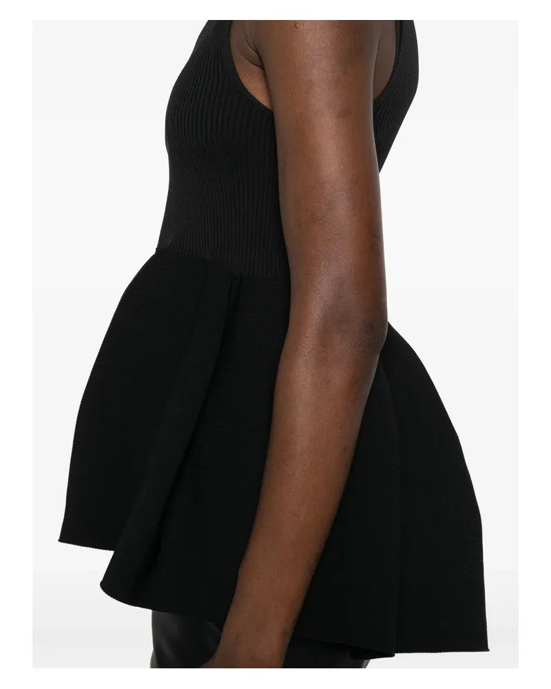 CFCL Ribbed Flared-hem Top Black