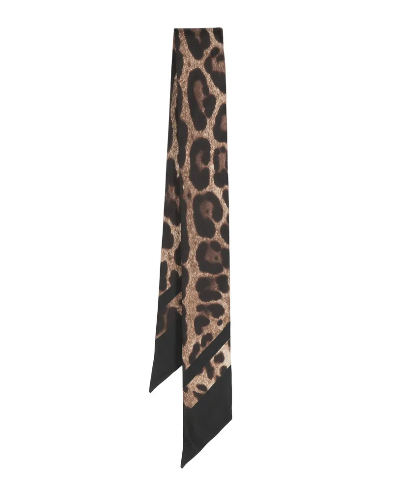 Dolce & Gabbana Leopard-print Silk Scarf Black