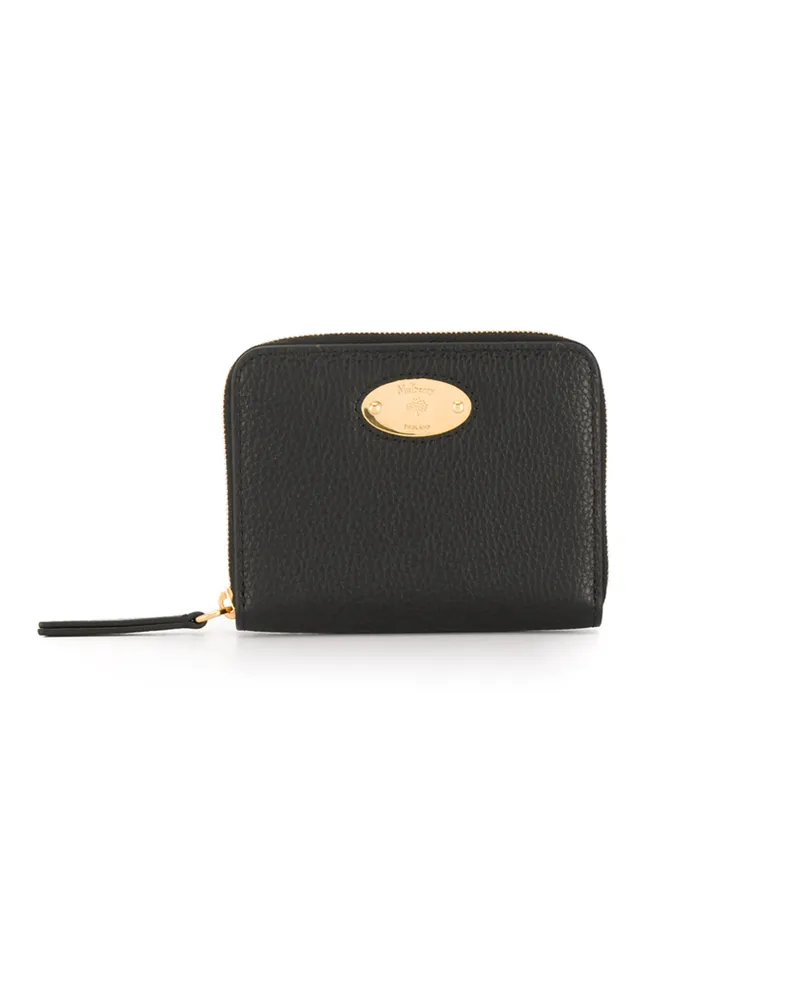 Mulberry Logo Plaque Zip-around Purse Black