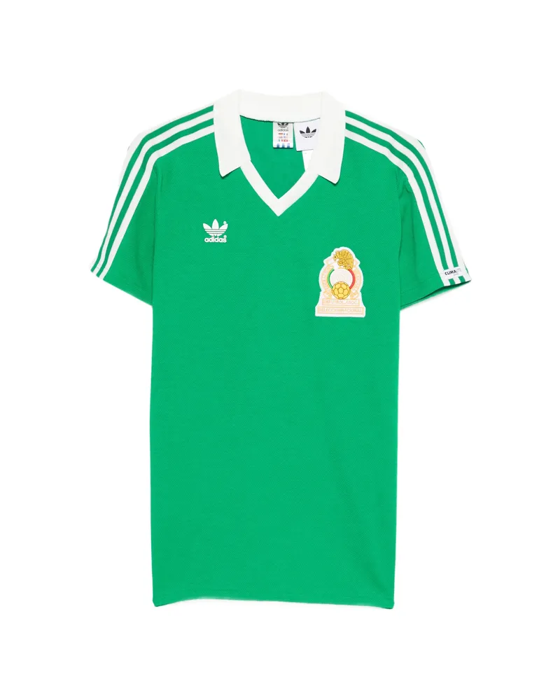 adidas V-neck Striped T-shirt Green