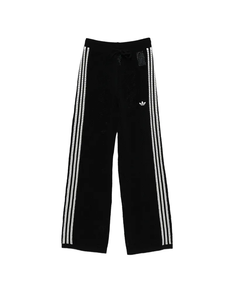 adidas Three-stripe Open-knit Trousers Black