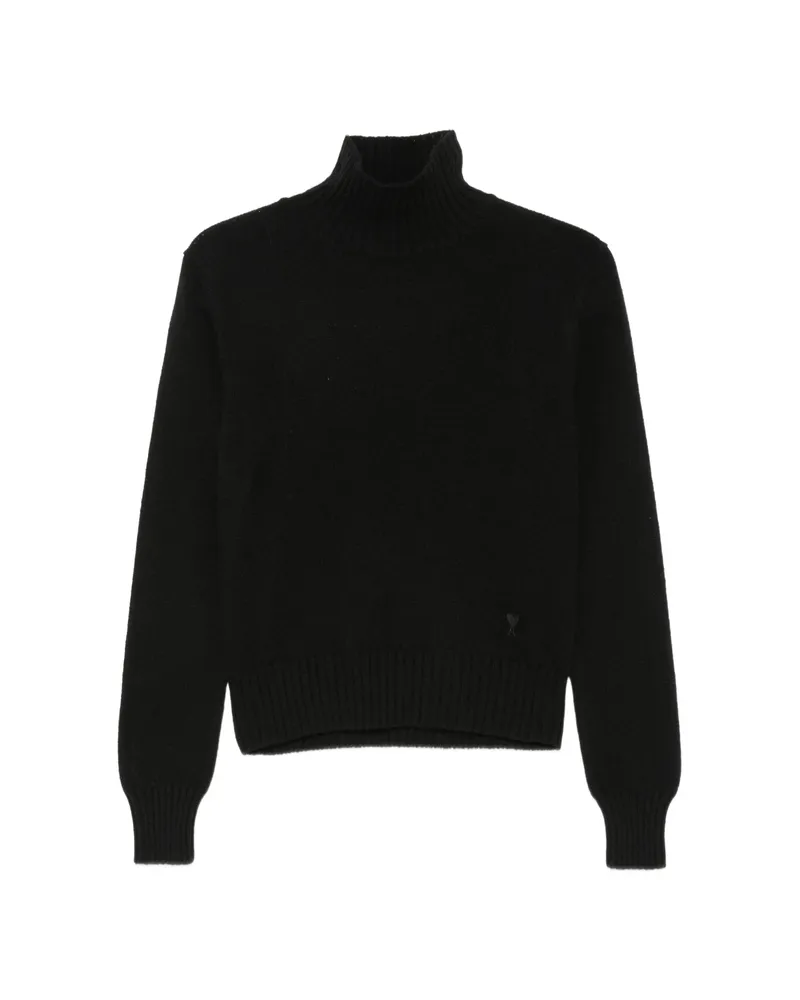 AMI Paris Ami De Coeur Roll-neck Sweater Black