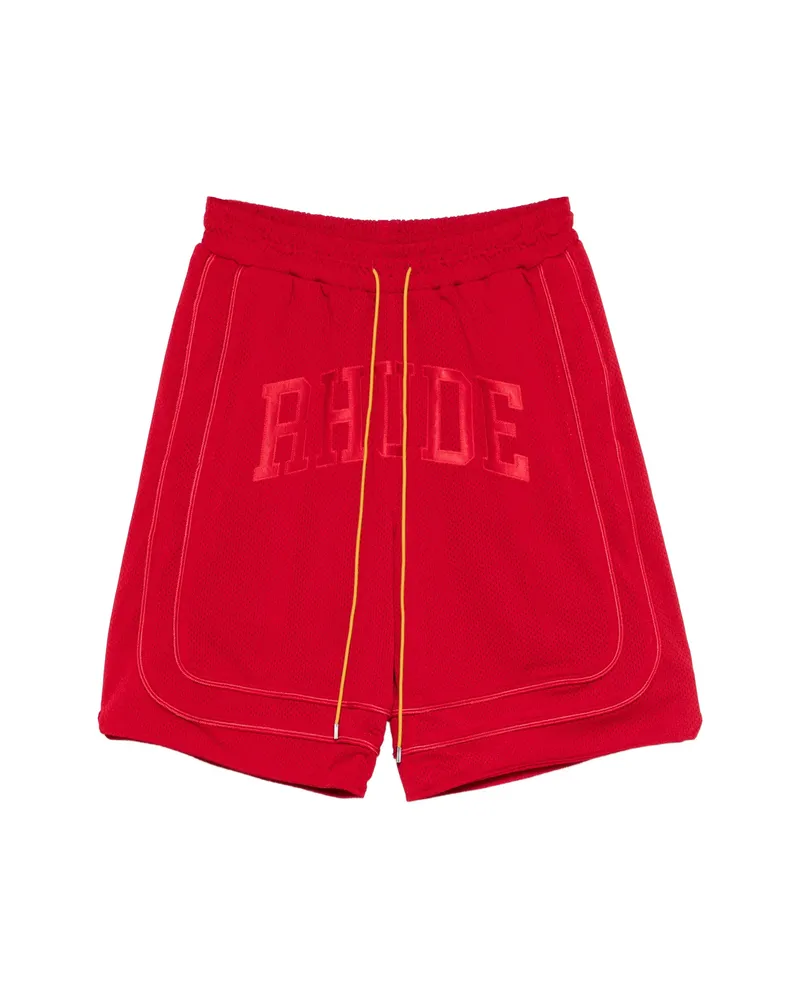 RHUDE Collegiate Logo Mesh Shorts Red