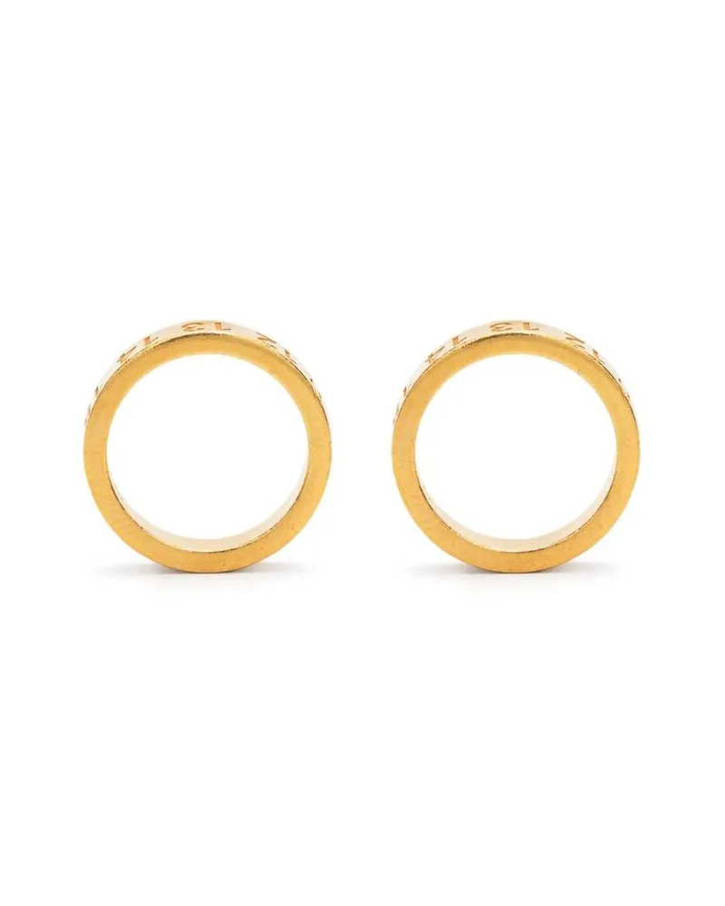 Maison Margiela Numerical Engraved Hoop Earrings Gold