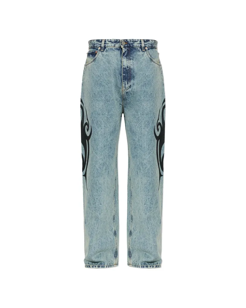 VETEMENTS Graphic-print Jeans Blue