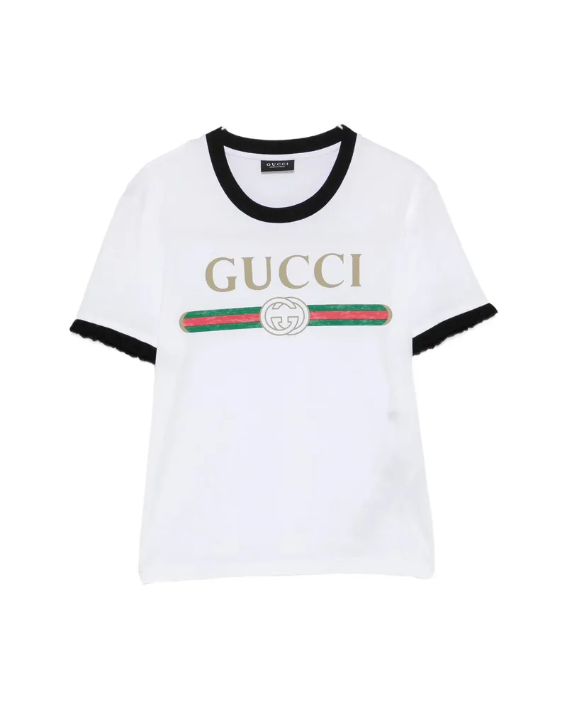 Gucci Logo-print Cotton-jersey T-shirt White