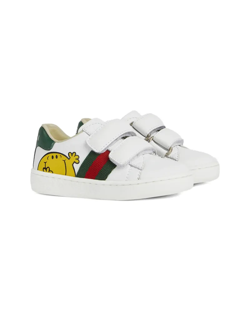 Gucci X Mr. Men Little Miss Ace Leather Sneakers White