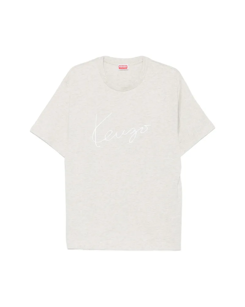 Kenzo Logo-embroidered T-shirt Grey